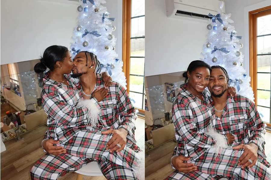 Simone Biles kissed husband