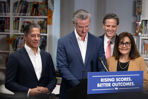 CA Governor Gavin Newsom signs Bill AB1454 as LAUSD Superintendent...