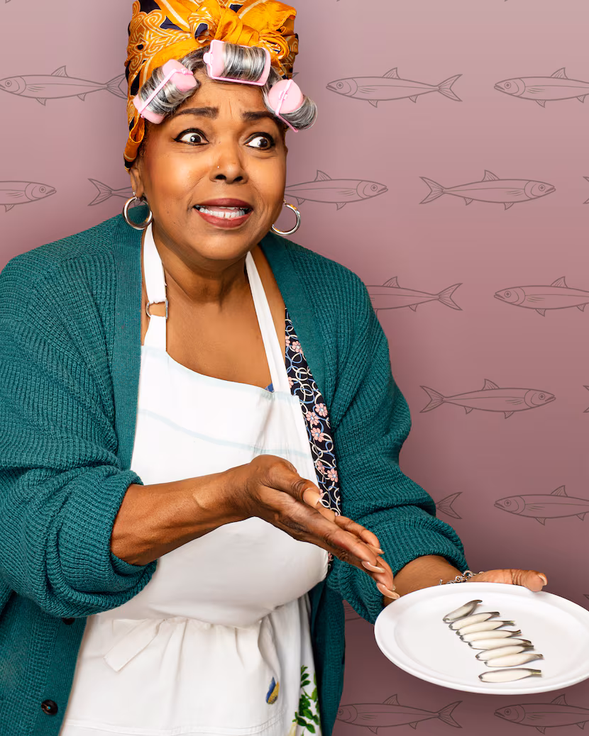 Liz Mikel plays the actor playing the sardine-wielding maid in Dallas Theater Center's...