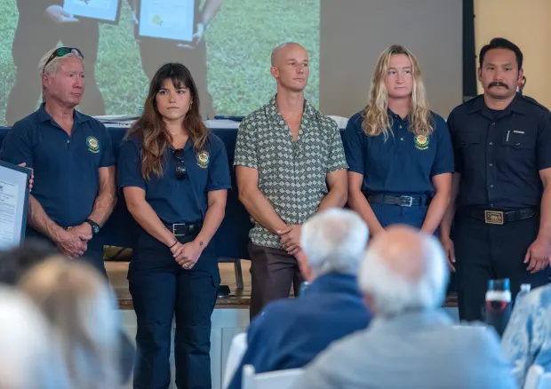 California State Parks Ocean Lifeguards Steve Ayres, Maddie Gamette, Masen...