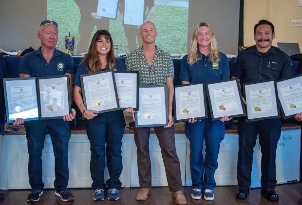 California State Parks Ocean Lifeguards Steve Ayres, Maddie Gamette, Masen...