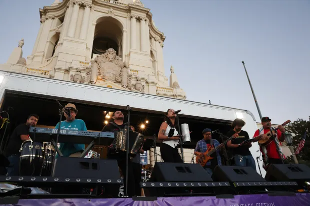 Los Jornaleros del Norte performs during the Pasadena’s annual Latino...