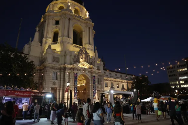 Community members gathered at Pasadena City Hall for the city’s...