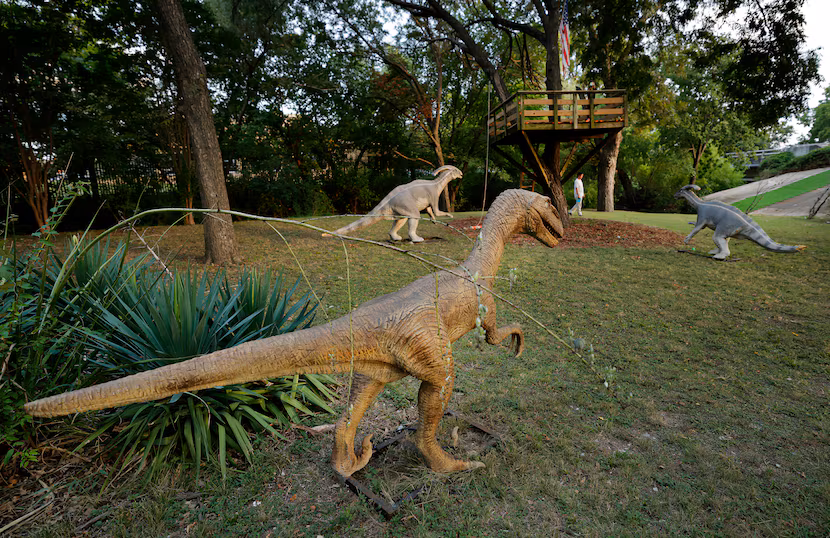 Drivers along Hillcrest Rd may have noticed models of dinosaurs covering Cynthia Xi and her...