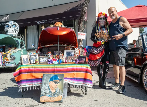 Photo of Richard and Angie Mendoza’s mural of their family...