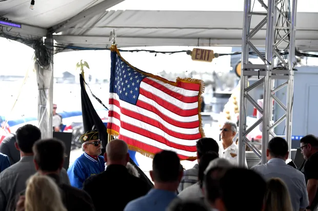 The colors are presented during the annual Los Angeles Sportswalk...