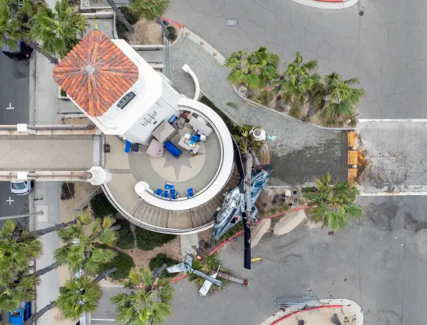 A 1980 Bell 222 helicopter lies where it crashed on...