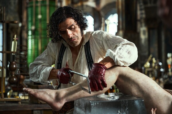 This image released by Netflix shows Oscar Isaac in a scene from "Frankenstein." (Netflix via AP)