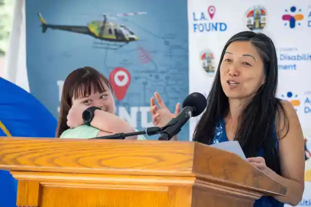 Jordan Nichole Wall, 27, of Chatsworth, shows her updated GPS...