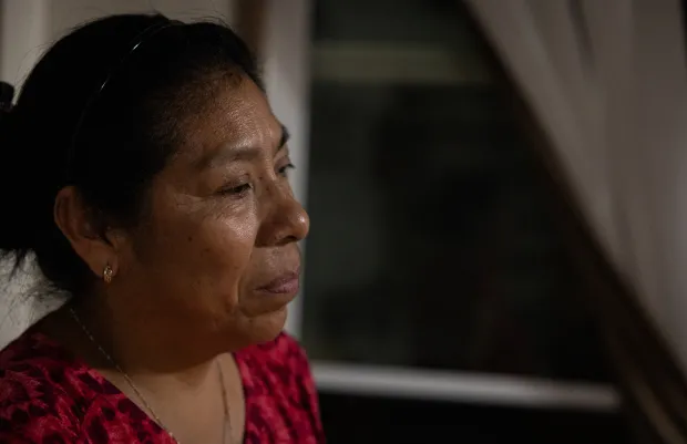 Etelvina Lázaro in her apartment for the last time on Thursday, Oct. 2, 2025 in San Diego, CA. Lázaro made the difficult decision to self deport to Mexico to be with her husband, leaving behind her children and friends. Lázaro's husband Margarito was deported in July. They lived in the United States for over 20 years. (Ana Ramirez / The San Diego Union-Tribune)