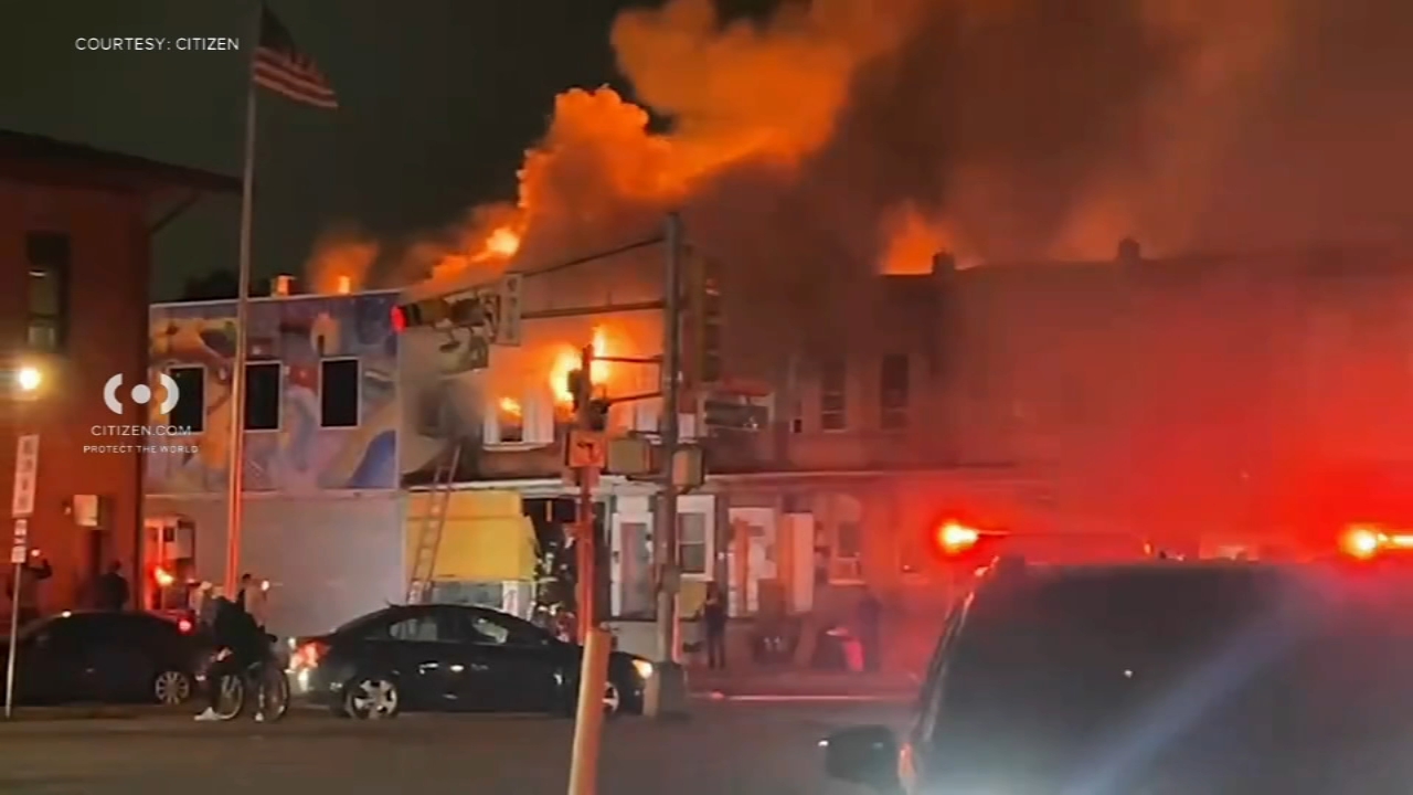Video shared on the Citizens app shows the intense flames, leaping from the roof of the home.
